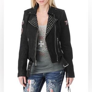 AFFLICTION Leather Rally Jacket Women's Jacket Sz XS NWT